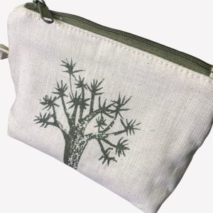 Triangle Zip Pouch Baobab Tree / Leather