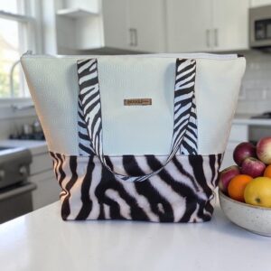 Zippered Cooler Bag - Zebra print